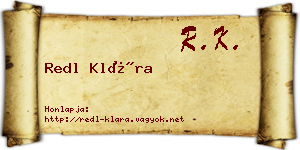 Redl Klára névjegykártya